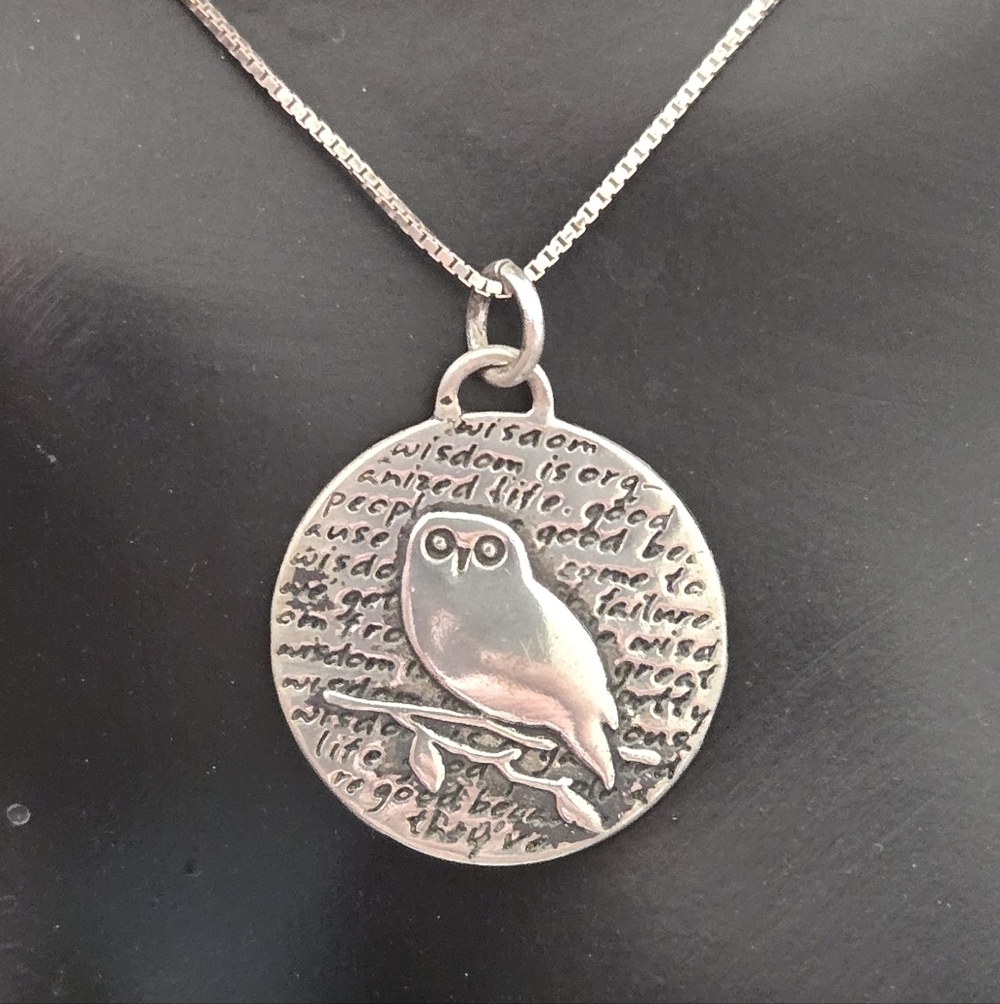 Necklace Owl Pendant 950 Sterling Pendant 925 Chain - Picture 9 of 9